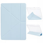 For Samsung Galaxy Tab S10 FE+ Case PU Leather Origami Stand Clear Tablet Cover