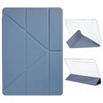 For Samsung Galaxy Tab S10 FE+ Case PU Leather Origami Stand Clear Tablet Cover