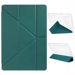 For Samsung Galaxy Tab S10 FE+ Case PU Leather Origami Stand Clear Tablet Cover