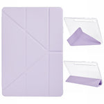 For Samsung Galaxy Tab S10 FE+ Case PU Leather Origami Stand Clear Tablet Cover