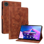 For Lenovo Tab TB311FU Case Lily Flower Imprint Card Slots Leather Tablet Cover
