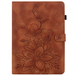 For Lenovo Tab TB311FU Case Lily Flower Imprint Card Slots Leather Tablet Cover