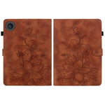 For Lenovo Tab TB311FU Case Lily Flower Imprint Card Slots Leather Tablet Cover