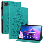 For Lenovo Tab TB311FU Case Lily Flower Imprint Card Slots Leather Tablet Cover