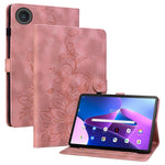 For Lenovo Tab TB311FU Case Lily Flower Imprint Card Slots Leather Tablet Cover