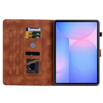 For Samsung Galaxy Tab S10 FE+ Case Lily Flower Imprint Card Slots Leather Tablet Cover
