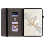 For Honor Pad X9a Case Card Holder Anti-Scratch Leather Cover Rose Flower Imprint