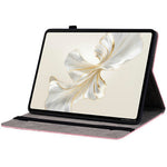 For Honor Pad X9a Case Card Holder Anti-Scratch Leather Cover Rose Flower Imprint