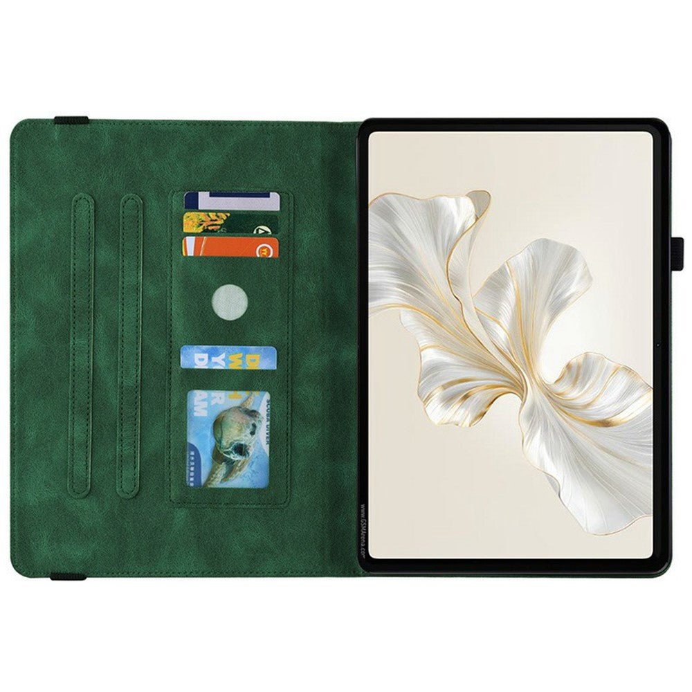 Til Honor Pad X9a Etui Sommerfugl Blomst Tryk PU Læder Tablet Cover med Kortlommer