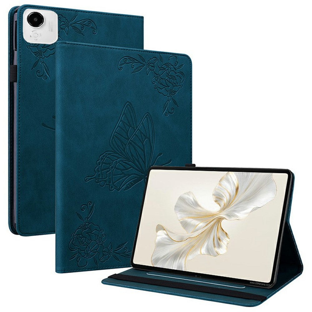 Til Honor Pad X9a Etui Sommerfugl Blomst Tryk PU Læder Tablet Cover med Kortlommer