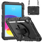 For iPad (2025) / iPad 10.9 (2022) Case Camo Printing PC + Silicone Tablet Cover with PET Film / Shoulder Strap