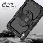 For iPad (2025) / iPad 10.9 (2022) Case Camo Printing PC + Silicone Tablet Cover with PET Film / Shoulder Strap