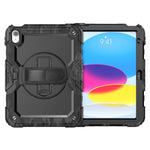 For iPad (2025) / iPad 10.9 (2022) Case Camo Printing PC + Silicone Tablet Cover with PET Film / Shoulder Strap