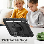 For iPad (2025) / iPad 10.9 (2022) Case Camo Printing PC + Silicone Tablet Cover with PET Film / Shoulder Strap