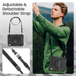 For iPad (2025) / iPad 10.9 (2022) Case Camo Printing PC + Silicone Tablet Cover with PET Film / Shoulder Strap