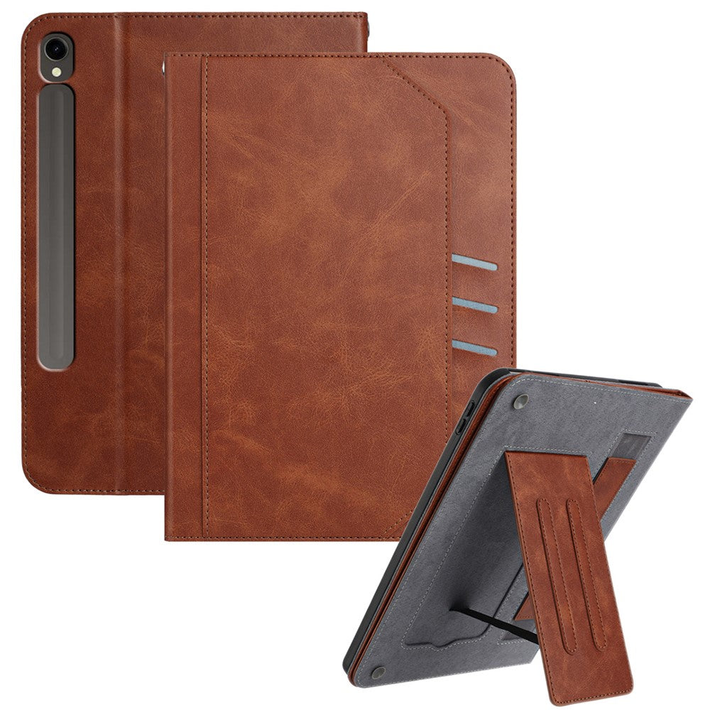 Stand Case for Samsung Galaxy Tab S10 FE / S9 / S9 FE Auto Wake / Sleep PU Leather Tablet Cover with Wallet / Hand Strap