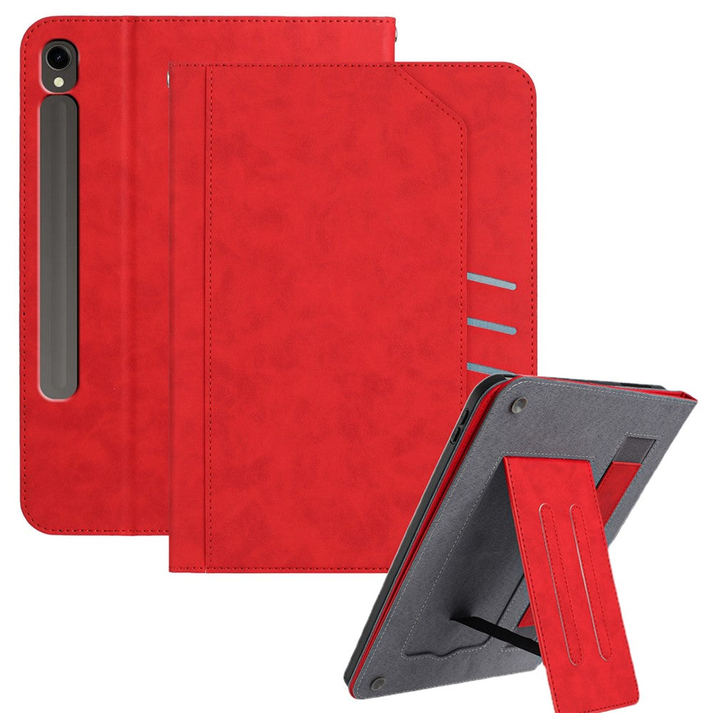 Stand Case for Samsung Galaxy Tab S10 FE / S9 / S9 FE Auto Wake / Sleep PU Leather Tablet Cover with Wallet / Hand Strap