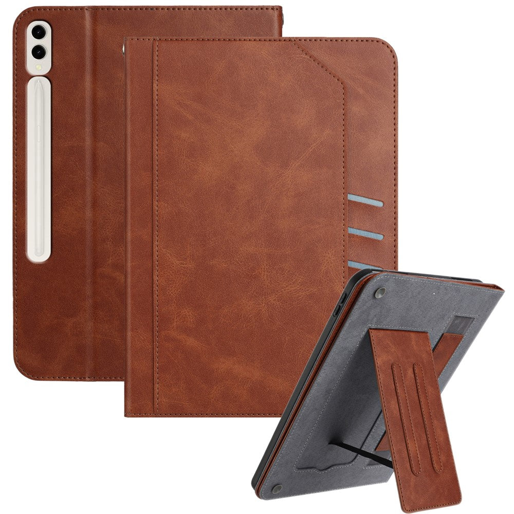 Stativetui til Samsung Galaxy Tab S10+ / S9+ / S9 FE+ Auto Wake / Sleep PU-læder Tabletcover med Pung / Håndrem