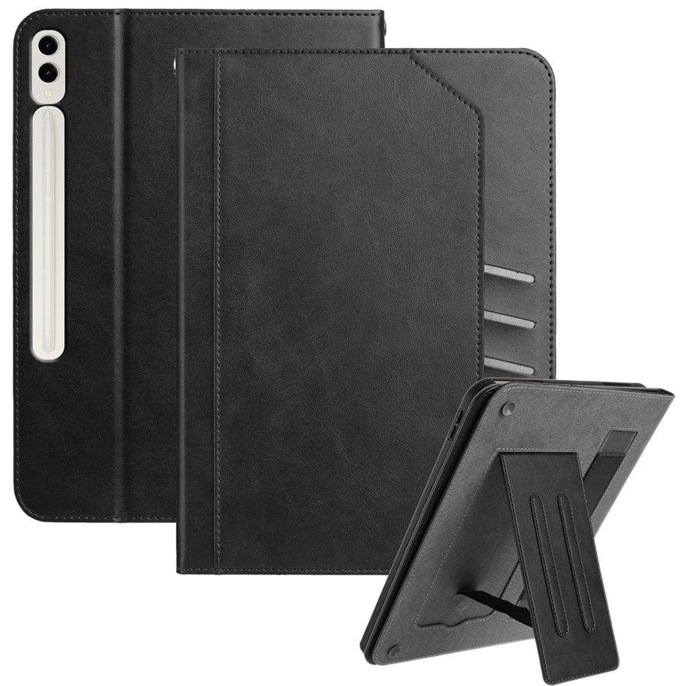 Stativetui til Samsung Galaxy Tab S10+ / S9+ / S9 FE+ Auto Wake / Sleep PU-læder Tabletcover med Pung / Håndrem