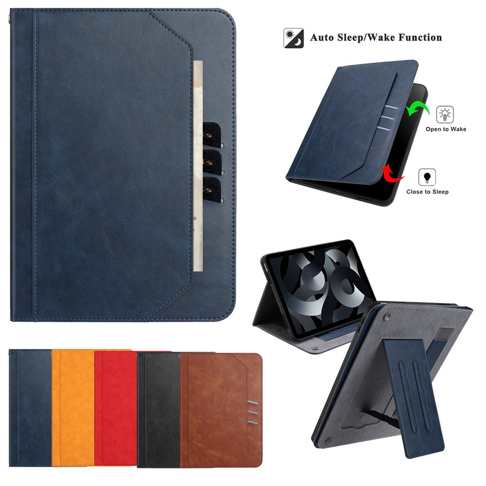 For Samsung Galaxy Tab S10 FE+ Stand Case Auto Wake / Sleep PU Leather Tablet Cover with Wallet / Hand Strap