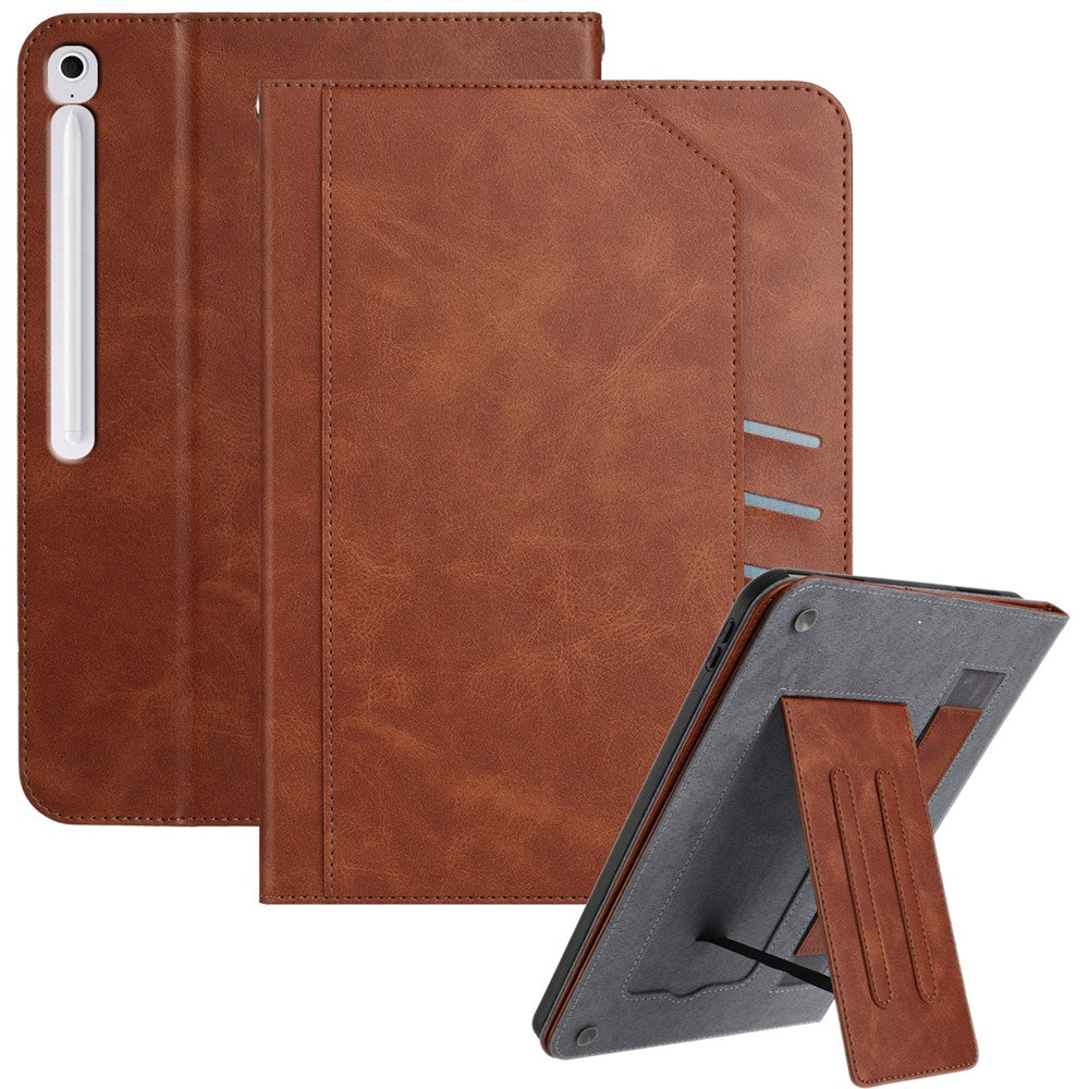 For Samsung Galaxy Tab S10 FE+ Stand Case Auto Wake / Sleep PU Leather Tablet Cover with Wallet / Hand Strap