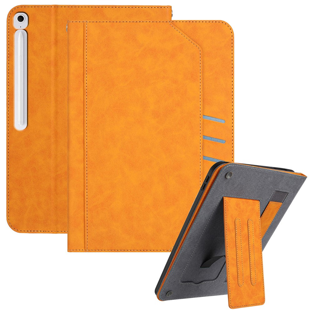 For Samsung Galaxy Tab S10 FE+ Stand Case Auto Wake / Sleep PU Leather Tablet Cover with Wallet / Hand Strap