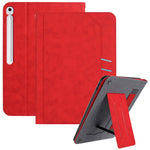 For Samsung Galaxy Tab S10 FE+ Stand Case Auto Wake / Sleep PU Leather Tablet Cover with Wallet / Hand Strap