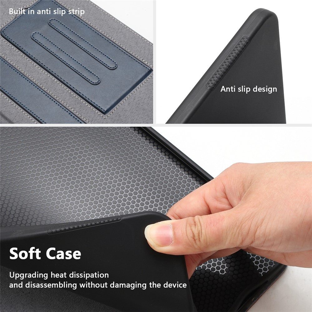 For Xiaomi Redmi Pad SE Stand Case Auto Wake / Sleep PU Leather Tablet Cover with Wallet / Hand Strap