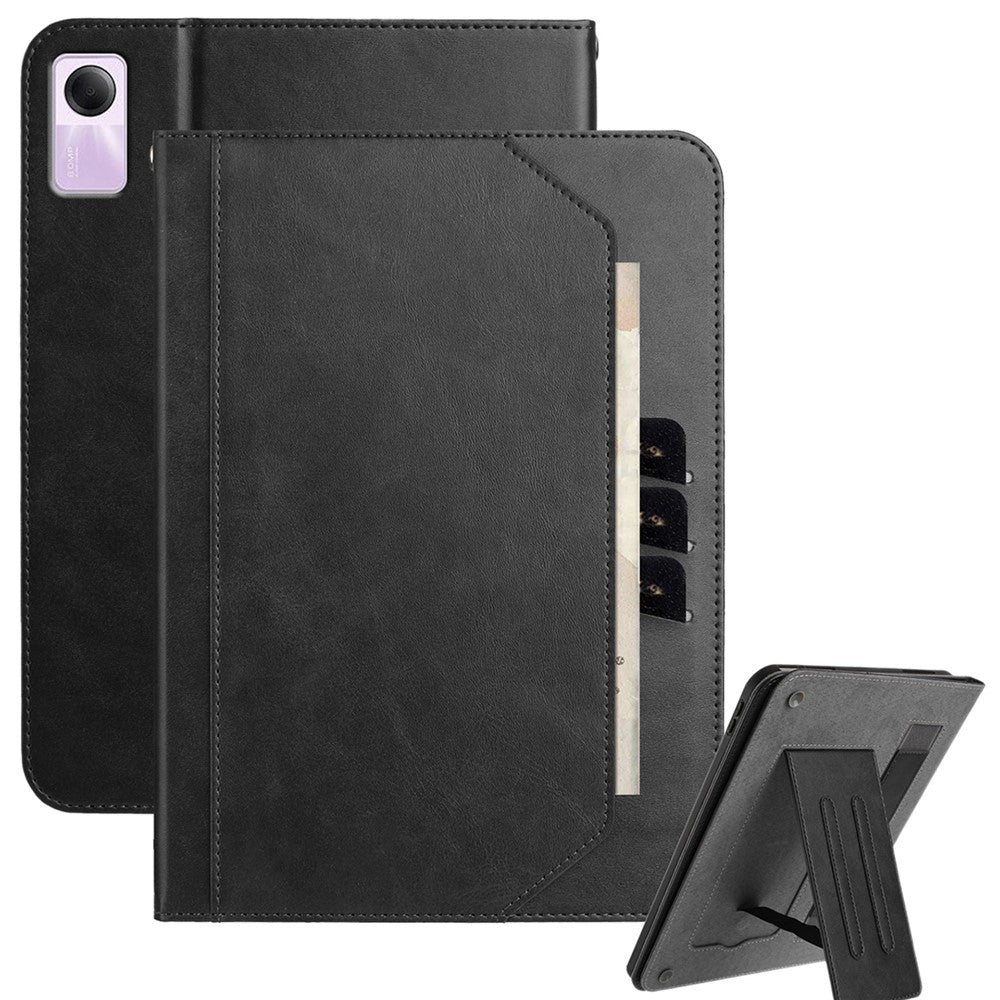For Xiaomi Redmi Pad SE Stand Case Auto Wake / Sleep PU Leather Tablet Cover with Wallet / Hand Strap