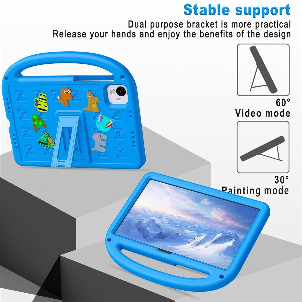 Til Honor Pad X10 Pro / Pad X9a / Pad X9 Pro Støttefod Cover Tegneserie Design Anti-Fald EVA+PC Tablet Cover med Rem til Børn