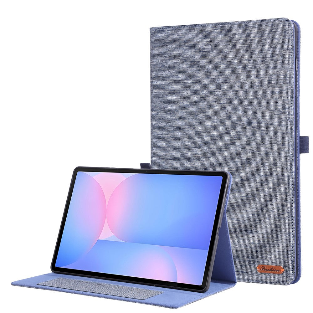 For Samsung Galaxy Tab S10 FE+ Leather Case Card Holder Cloth Texture Tablet Stand Cover