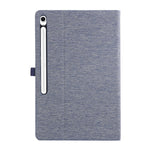 For Samsung Galaxy Tab S10 FE+ Leather Case Card Holder Cloth Texture Tablet Stand Cover