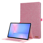For Samsung Galaxy Tab S10 FE+ Leather Case Card Holder Cloth Texture Tablet Stand Cover
