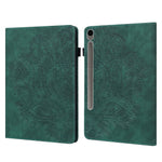 Til Samsung Galaxy Tab S10 FE+ Cover med påfugleblomstermønster, kortholder, læder tablet-cover