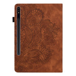 Tablet Case For Samsung Galaxy Tab S10+  /  S9 FE+  /  S9+  /  S8+  /  S7+  /  S7 FE Peacock Flower Pattern Card Holder Leather Cover