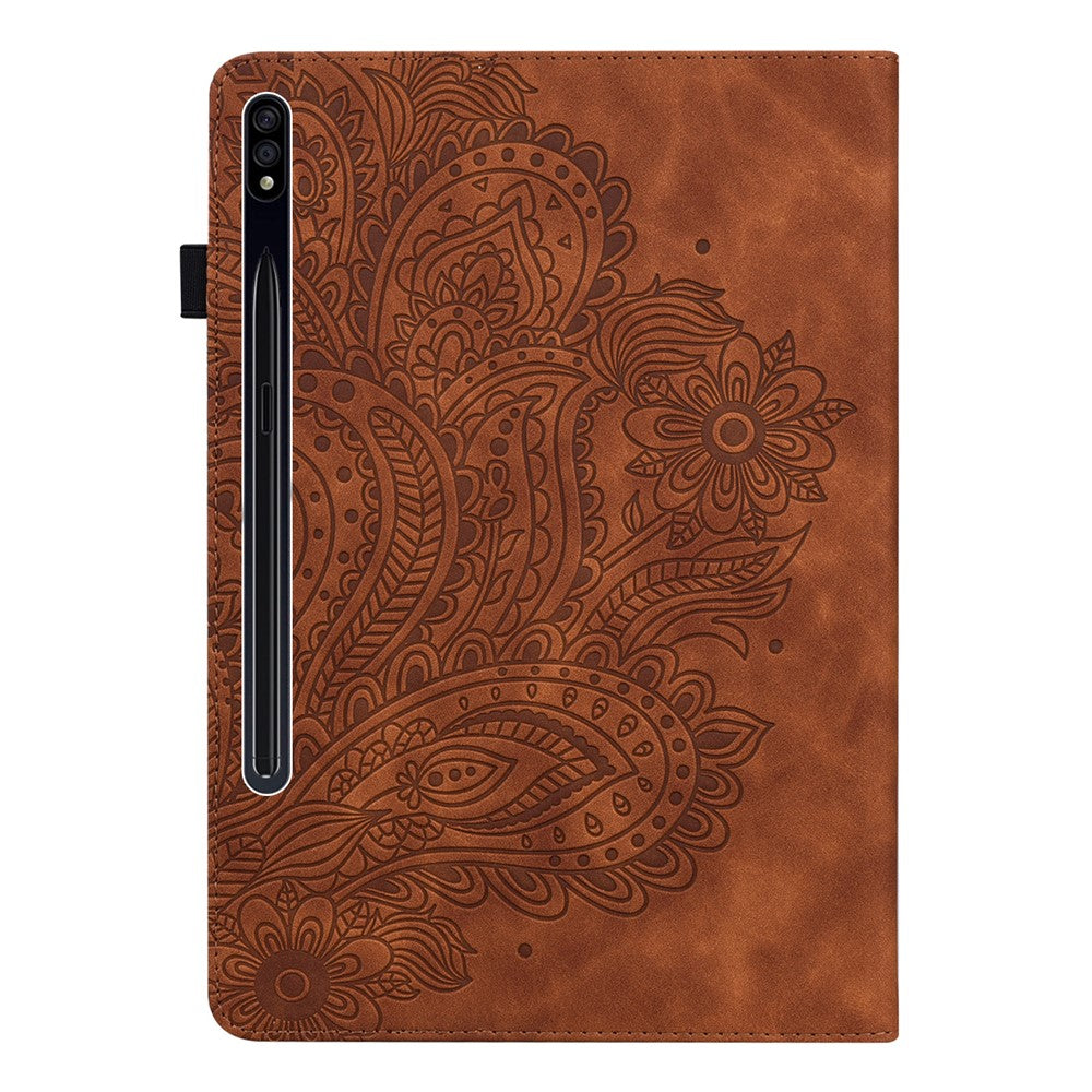 Tablet Case For Samsung Galaxy Tab S10+  /  S9 FE+  /  S9+  /  S8+  /  S7+  /  S7 FE Peacock Flower Pattern Card Holder Leather Cover