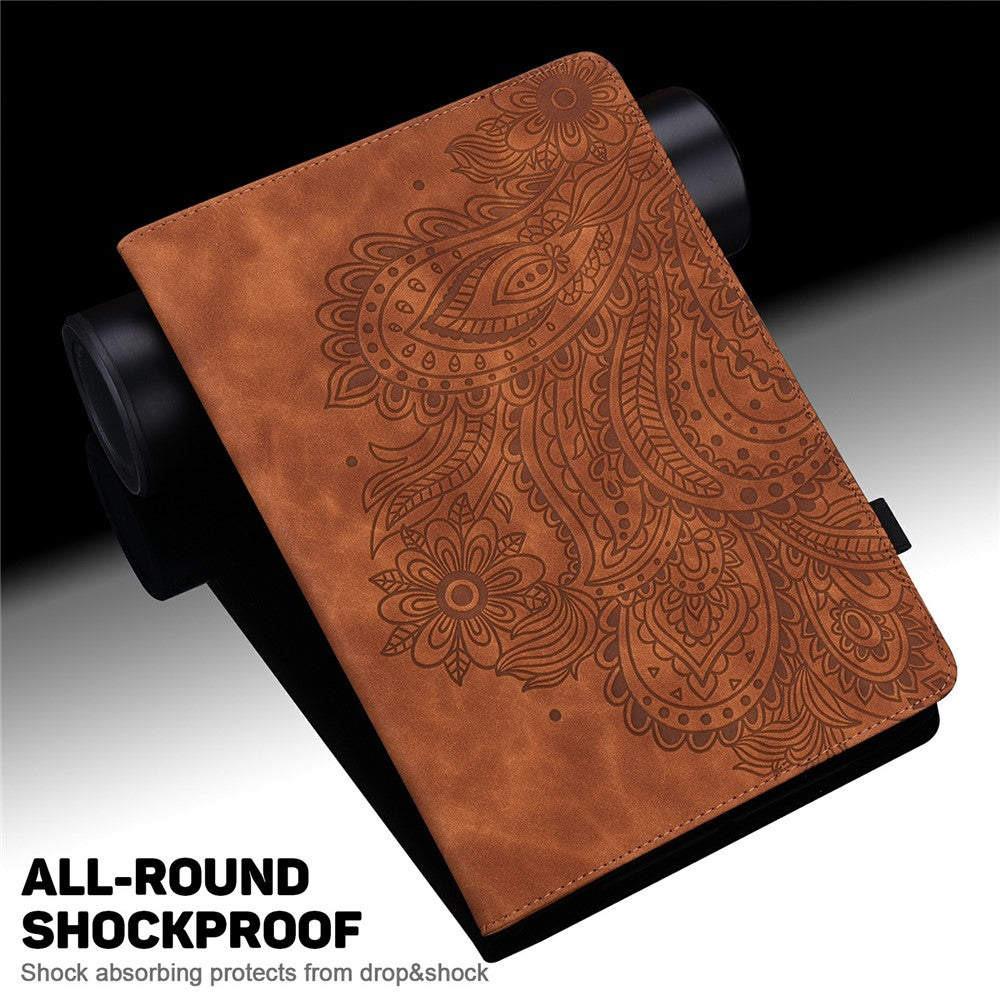 Tablet Case For Samsung Galaxy Tab S10+  /  S9 FE+  /  S9+  /  S8+  /  S7+  /  S7 FE Peacock Flower Pattern Card Holder Leather Cover