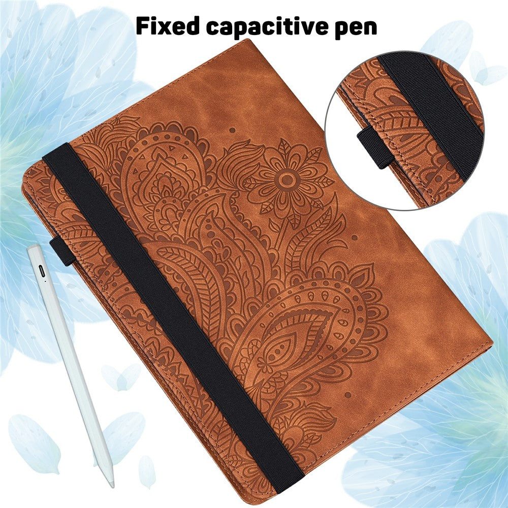 Tablet Case For Samsung Galaxy Tab S10+  /  S9 FE+  /  S9+  /  S8+  /  S7+  /  S7 FE Peacock Flower Pattern Card Holder Leather Cover