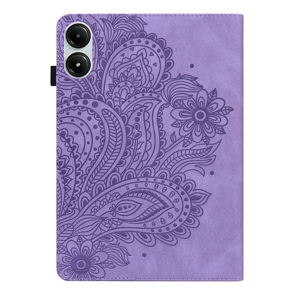 Tablet Case For Xiaomi Redmi Pad Pro 5G  /  Pad Pro  /  Poco Pad 4G Peacock Flower Pattern Card Holder Leather Cover