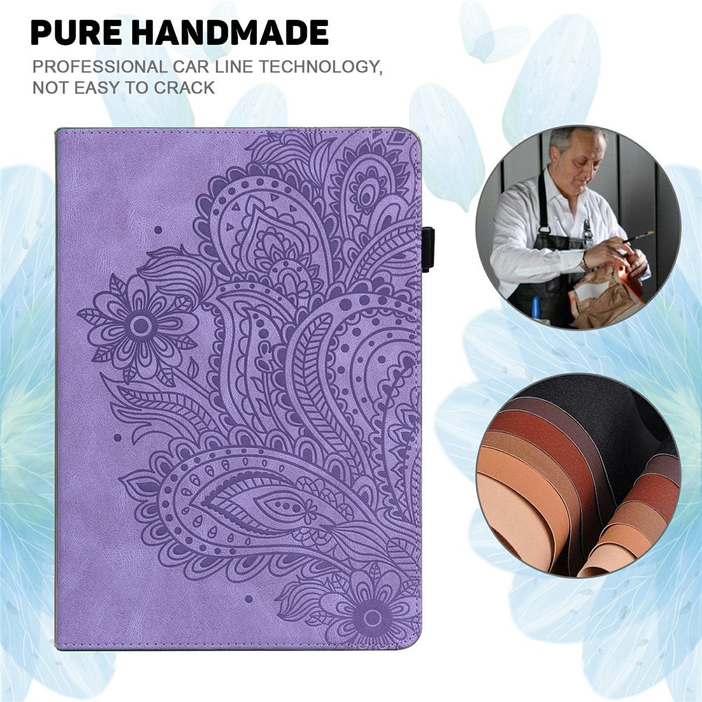 Tablet Case For Xiaomi Redmi Pad Pro 5G  /  Pad Pro  /  Poco Pad 4G Peacock Flower Pattern Card Holder Leather Cover