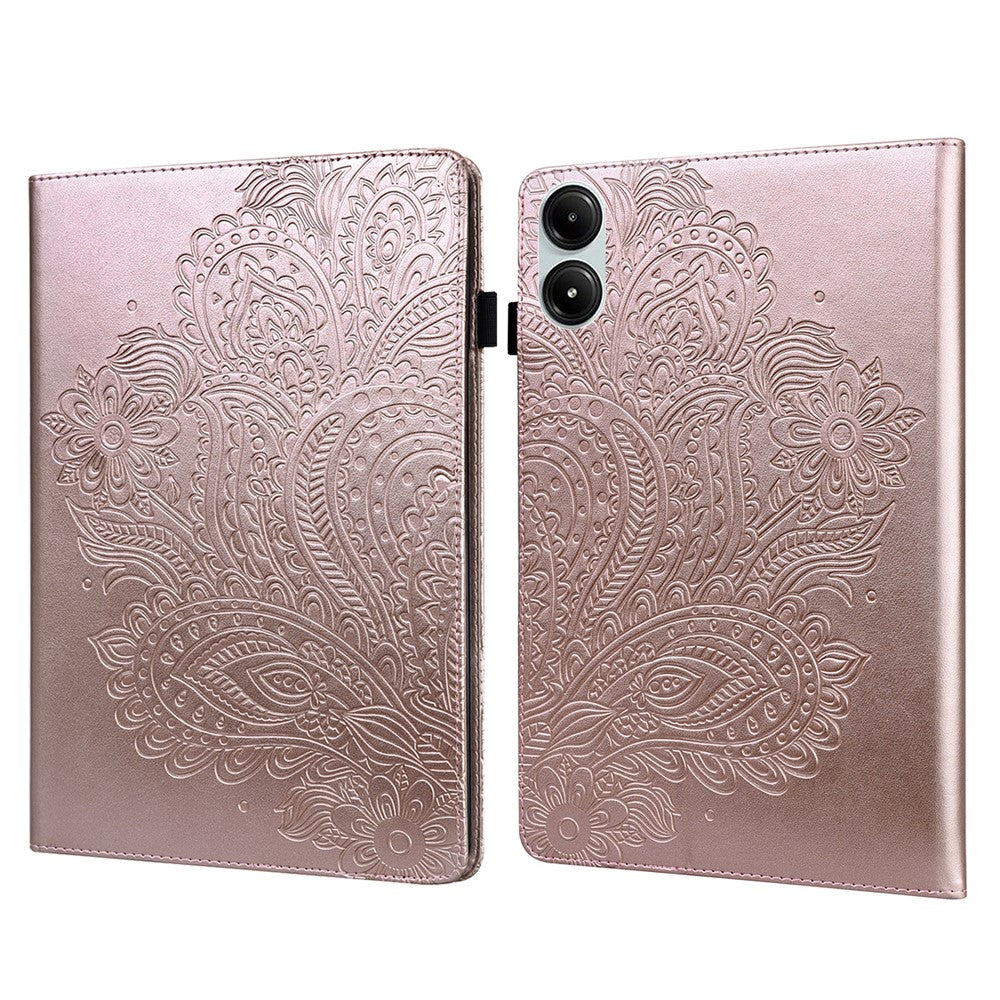 Tablet Case For Xiaomi Redmi Pad Pro 5G  /  Pad Pro  /  Poco Pad 4G Peacock Flower Pattern Card Holder Leather Cover