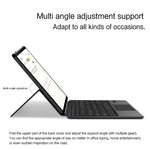 Til Samsung Galaxy Tab S10 FE+ læderetui + touchpad Bluetooth-kompatibelt tastatur (uden baggrundsbelysning)