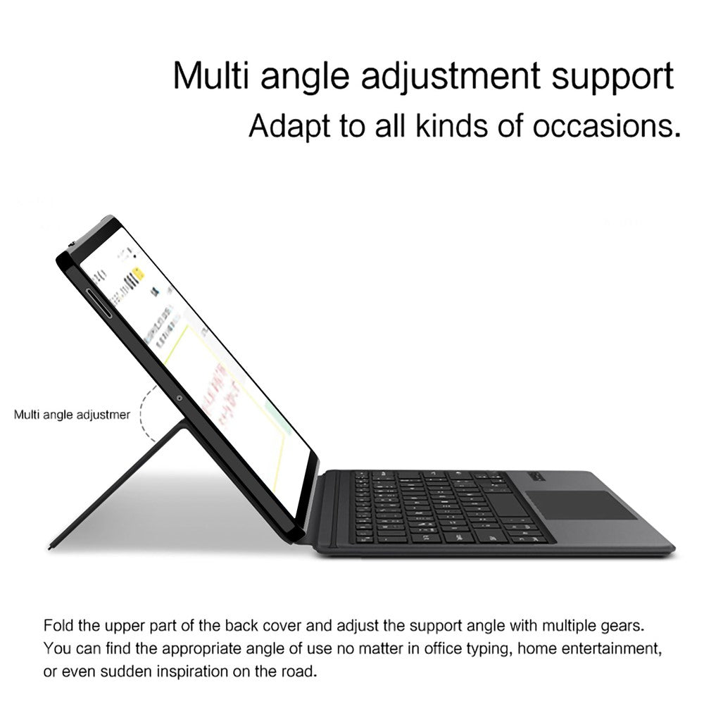 Til Samsung Galaxy Tab S10 FE+ læderetui + touchpad Bluetooth-kompatibelt tastatur (uden baggrundsbelysning)