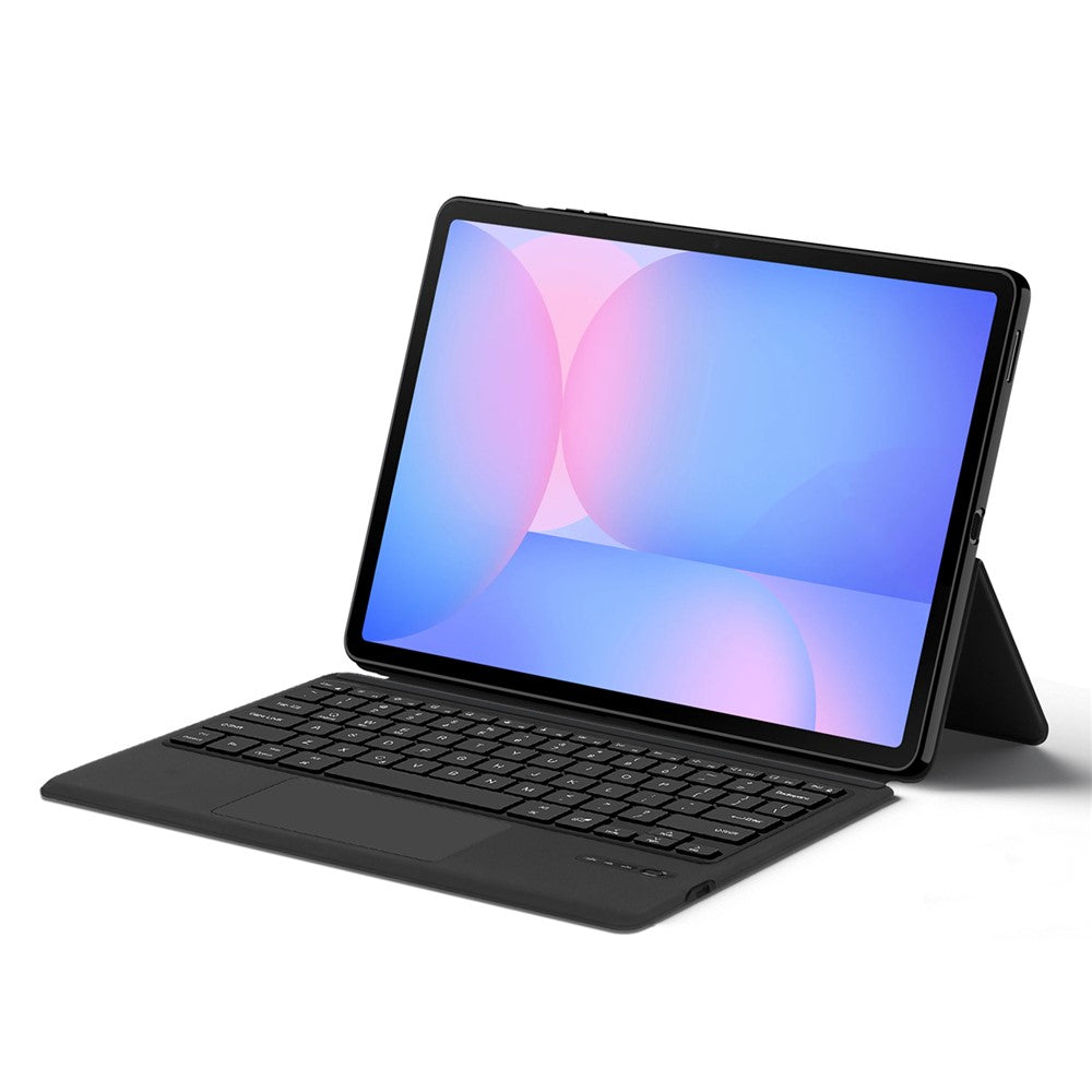 Til Samsung Galaxy Tab S10 FE+ læderetui + touchpad Bluetooth-kompatibelt tastatur (uden baggrundsbelysning)