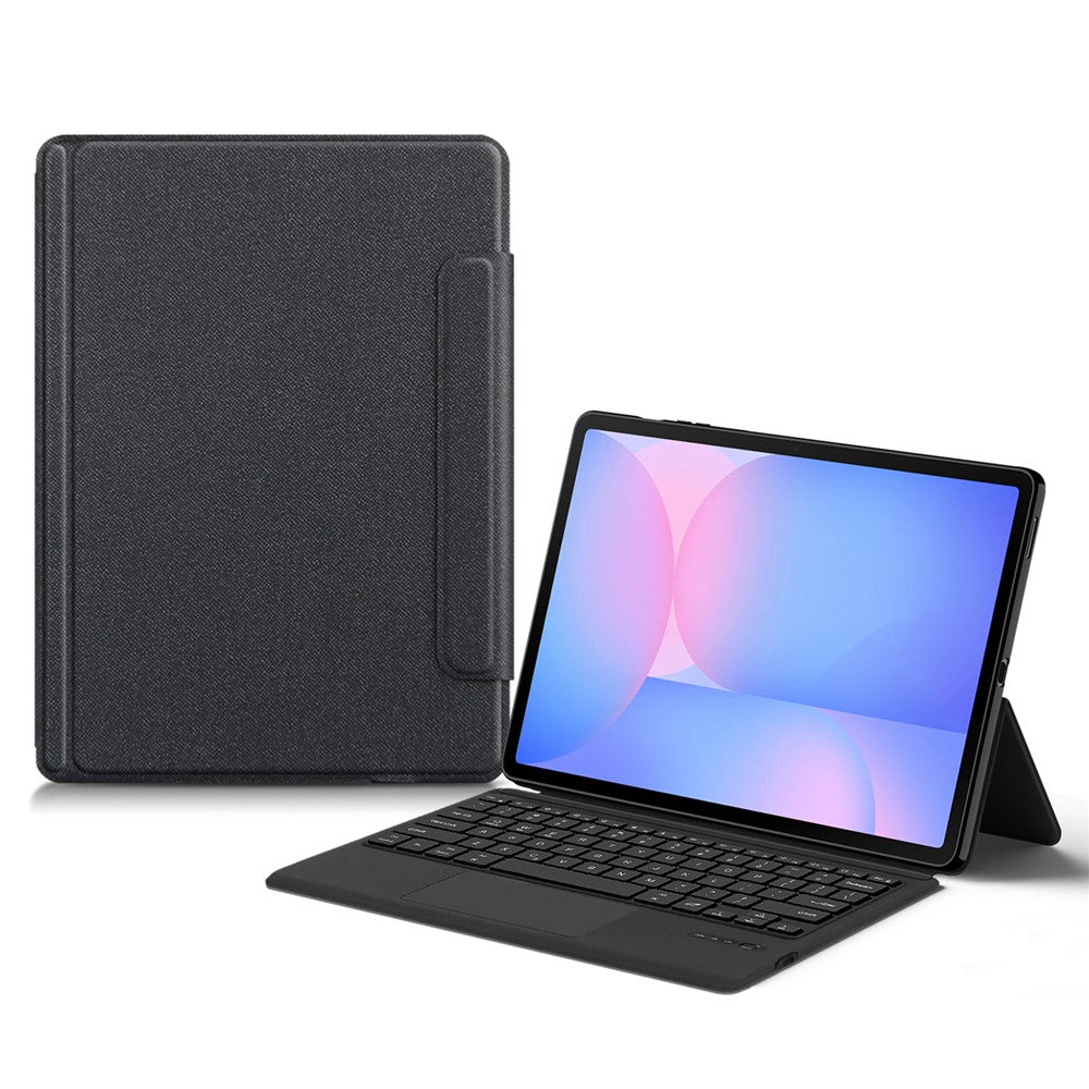 Til Samsung Galaxy Tab S10 FE+ læderetui + touchpad Bluetooth-kompatibelt tastatur (uden baggrundsbelysning)