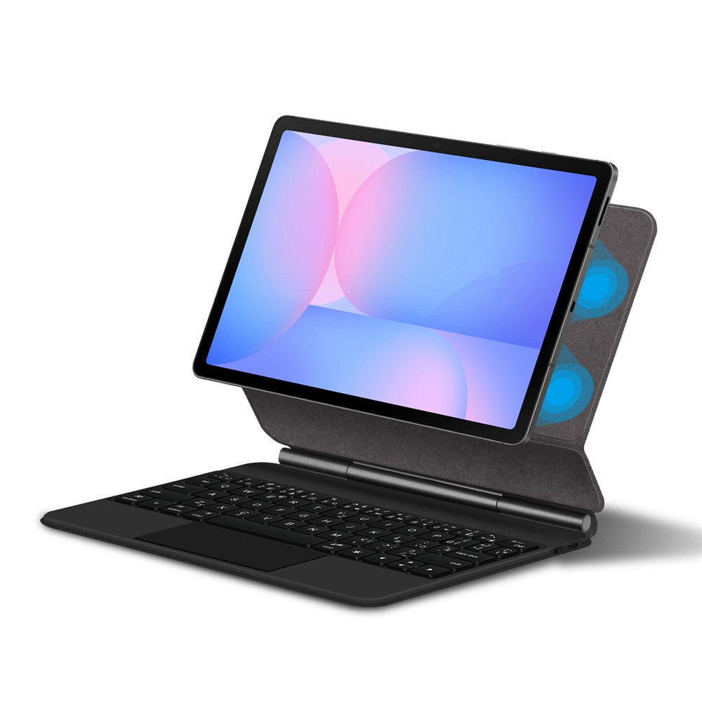 Til Samsung Galaxy Tab S10 FE / S10 Lite / S9 / S8 / S7 FE Flydende Magnetisk Bluetooth-kompatibelt Tastatur (Tysk) + Læder Tablet Etui