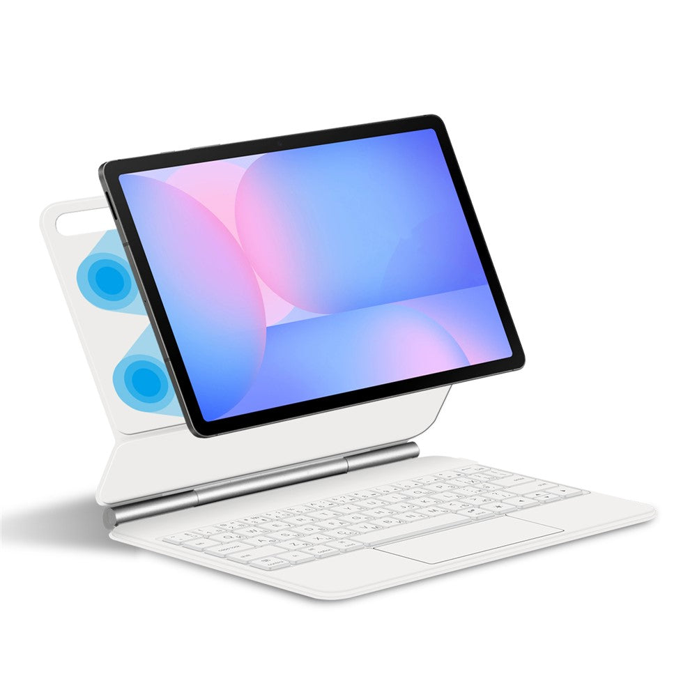 Til Samsung Galaxy Tab S10 FE / S10 Lite / S9 / S8 / S7 FE Magnetisk Flydende Bluetooth-kompatibelt Tastatur (russisk) + Tabletetui i Læder