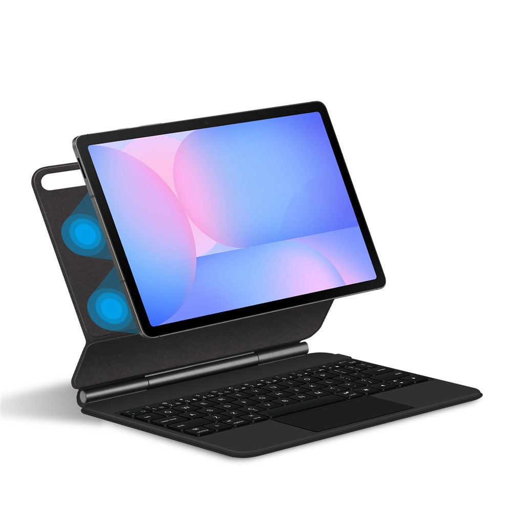 Til Samsung Galaxy Tab S10 FE / S10 Lite / S9 / S8 / S7 FE Magnetisk Flydende Bluetooth-kompatibelt Tastatur (Engelsk) + Tabletcover i Læder