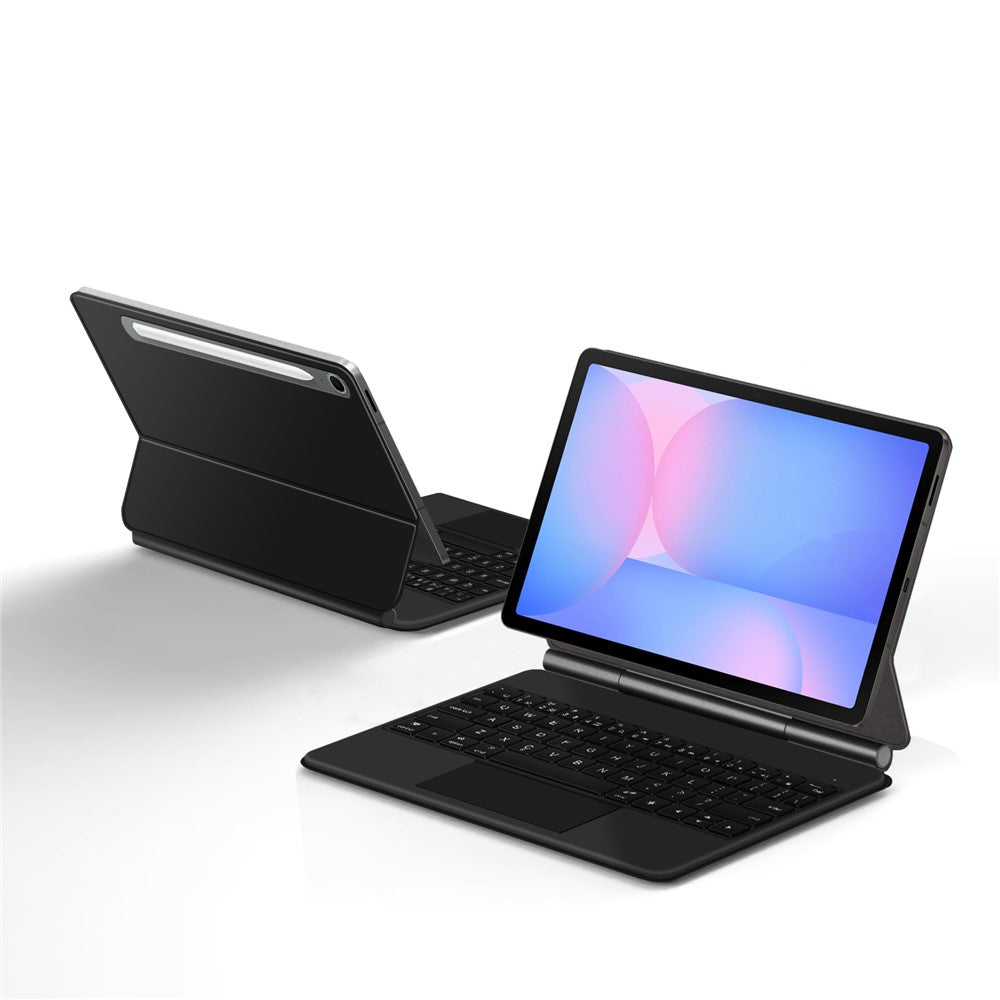Til Samsung Galaxy Tab S10 FE / S10 Lite / S9 / S8 / S7 FE Magnetisk Flydende Bluetooth-kompatibelt Tastatur (Engelsk) + Tabletcover i Læder