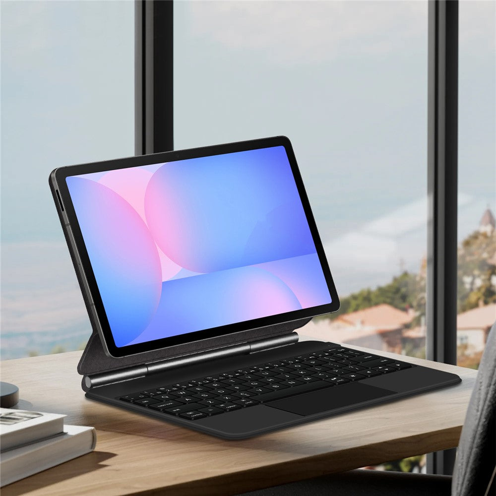 Til Samsung Galaxy Tab S10 FE / S10 Lite / S9 / S8 / S7 FE Magnetisk Flydende Bluetooth-kompatibelt Tastatur (Engelsk) + Tabletcover i Læder